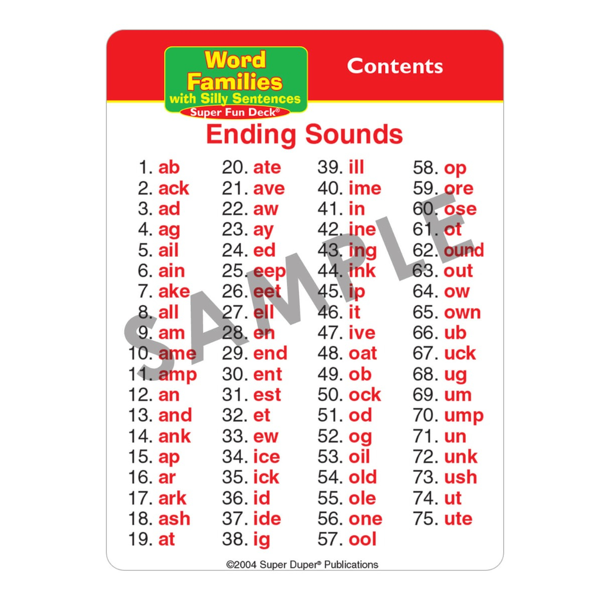 Super Duper Word Families Flash Cards - Silly Sentences Fun Deck For Early Reading Skills